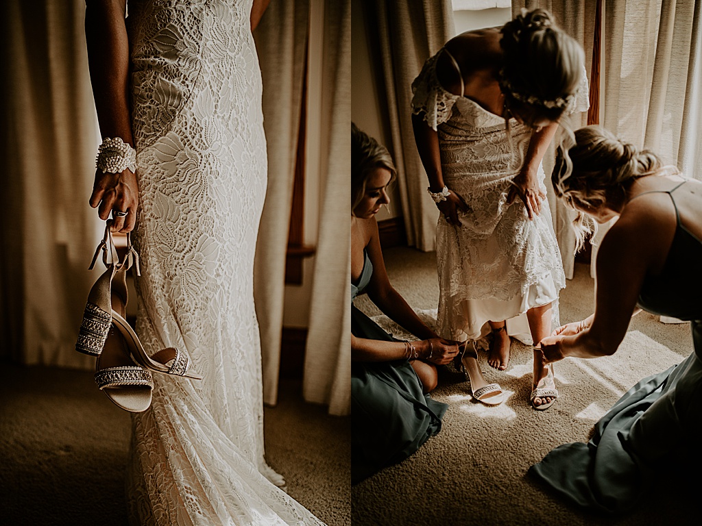 Wisconsin Barn Wedding | Copper Antler | Bride getting ready