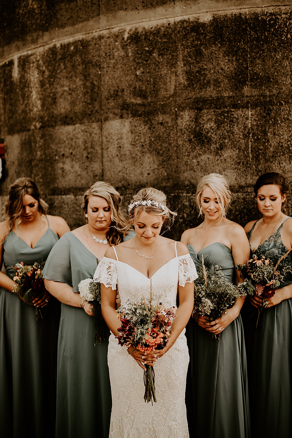 Wisconsin Barn Wedding | Copper Antler | Bridesmaids and bride