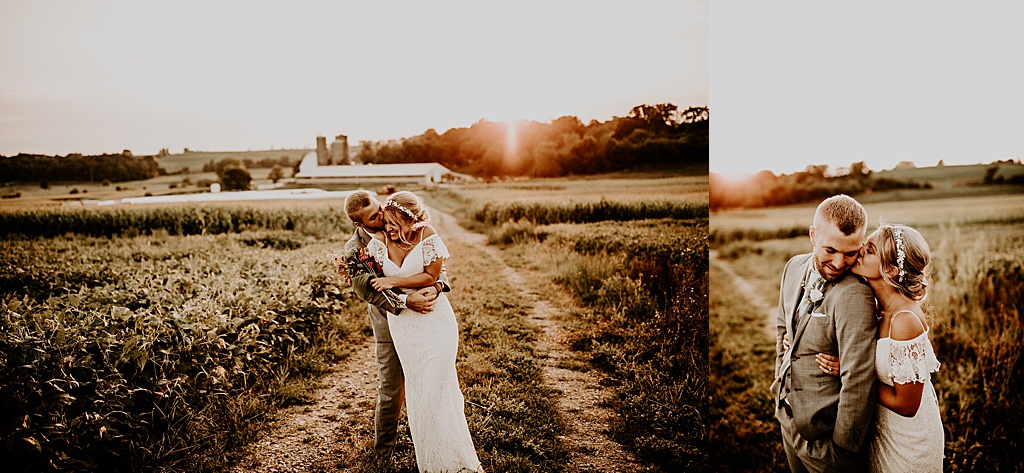 Wisconsin Barn Wedding | Copper Antler | Bride and groom